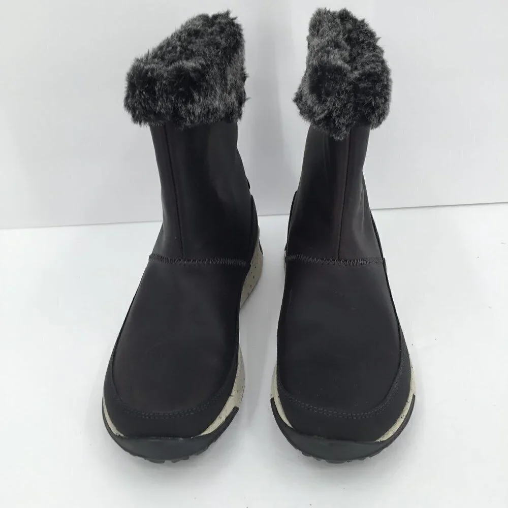 Chaco Borealis Waterproof black boot faux fur winter pull-on short women new 7